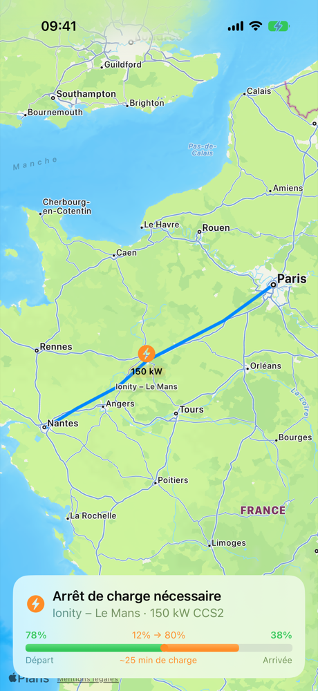 Plan de charge Nantes → Paris
