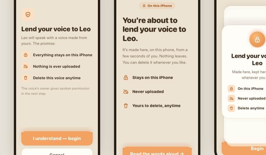 Mela voice cloning consent flow