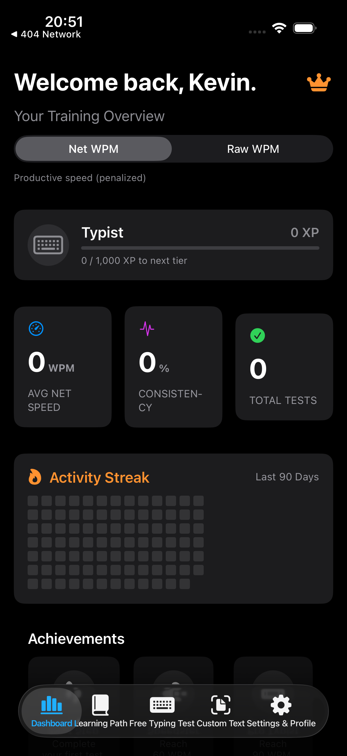 TypeMetrics typing dashboard